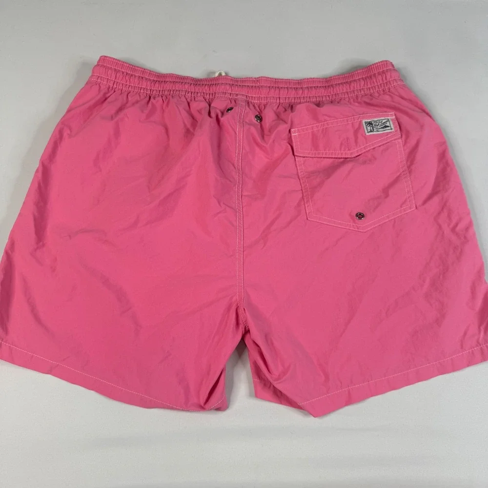 Polo Ralph Lauren Swim Trunks Mens‎ XXL Pink Nylon Mesh Lined Pony Logo Shorts